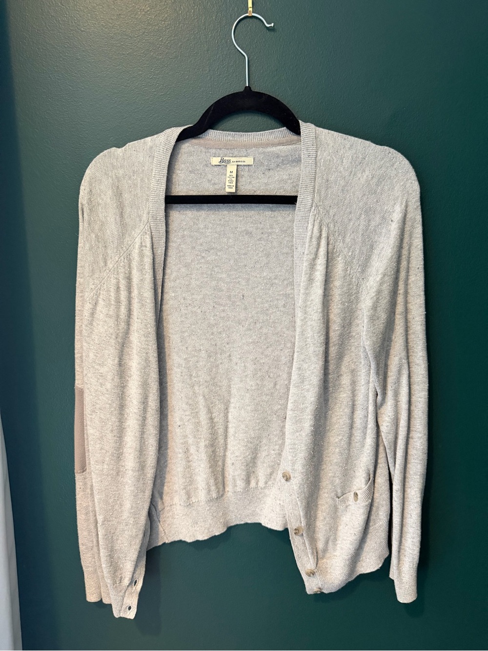 G.H. Bass & Co. Heather Gray Open-Front Cardigan